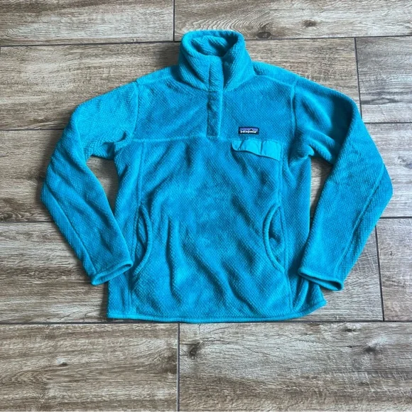 Patagonia Re Tool Snap T Fleece Pullover Teal Turquoise Size Medium - Picture 11 of 13